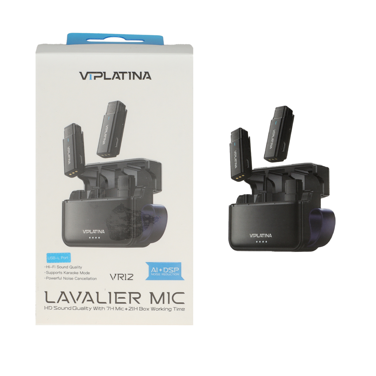 میکروفون بی سیم VIPLATINA Lightning مدل VR12 - مشکی (گارانتی 18 ماه تعویض نیکان همراه)